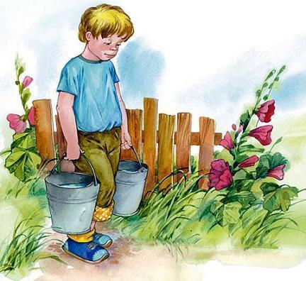 Сыновья (рассказ) мальчик несет ведра с водой