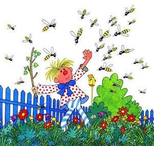 сказка: Сипсик Сипсик отмахивается от ос веткой