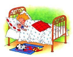 сказка: Сипсик девочка Аня спит в кровати