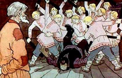 сорок молодцов с дубинками бьют хозяина