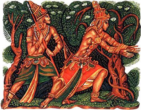 Рама, Сита и летаюяя обезьяна Хануман