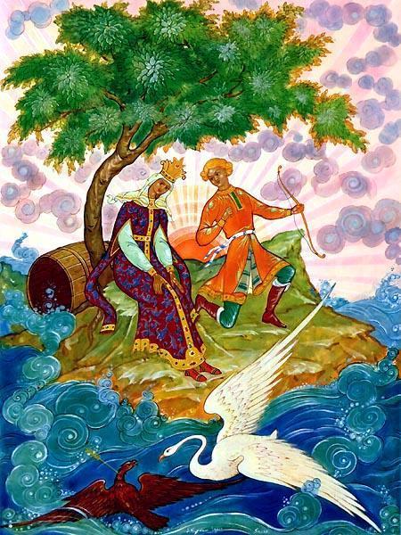 царевич с матерью на острове лебедь и коршун