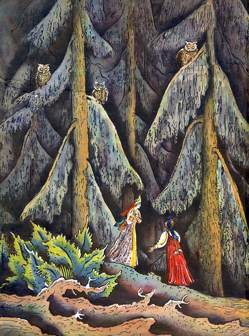 Сказка о мертвой царевне и семи богатырях (сказка-стих А.С. Пушкина) девица в лесу