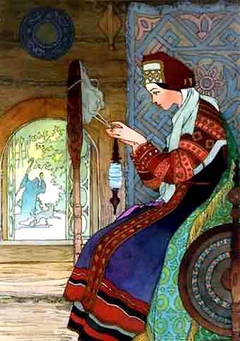 Царевна прядет