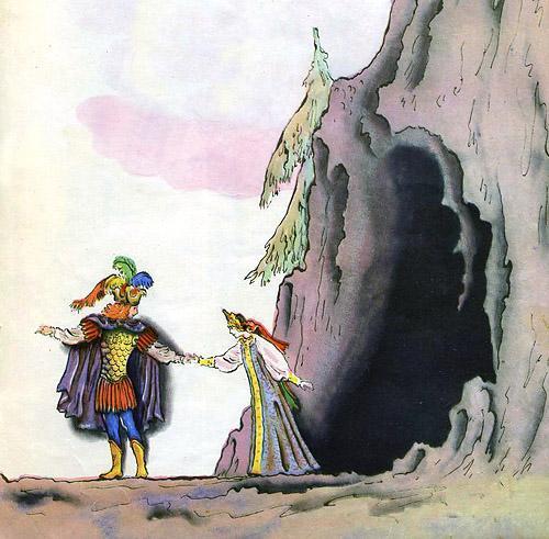 царевич выводит невесту из пещеры