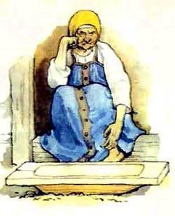 Сказка о рыбаке и рыбке На пороге сидит его старуха, А пред нею разбитое корыто.