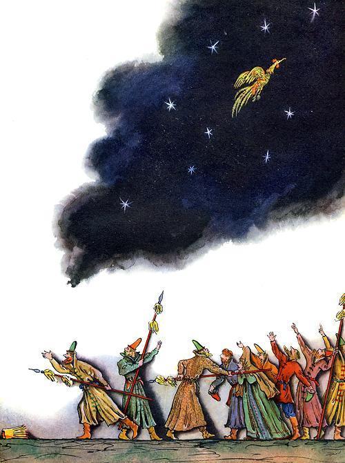 золотой петушок улетает от стражи