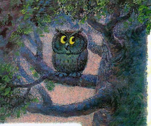 Сказка об умном мышонке (стих) сова в ночи на ветке дерева