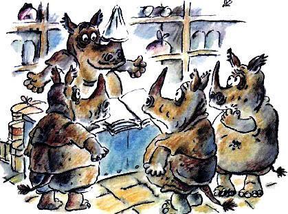 Сказка с подробностями носороги