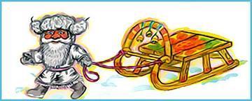 Сделал дед Полешко для Пашутки санки. Санки новые, сосновые, полозья березовые.