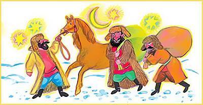 ночью цыгане, коней увели, сани украли и даже игрушки из мешка прихватили