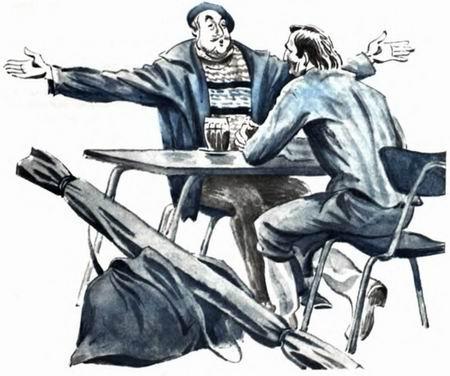 Сказочное наказание (повесть) рыбаки за столиком хвастаются уловом