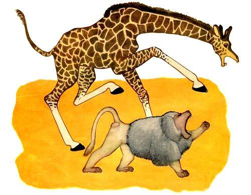 Слоненок жираф и павиан