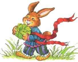 заяц зайчик с качаном капусты