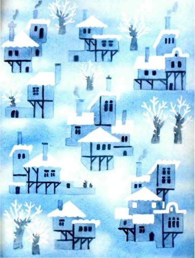 сказка: Снегурка заснеженная деревня