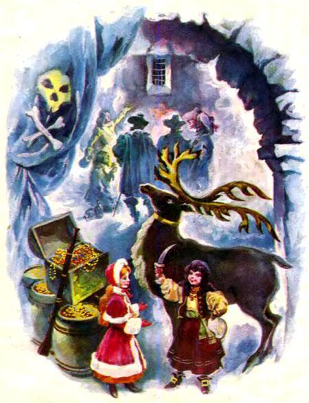 Герда и разбойница с оленем