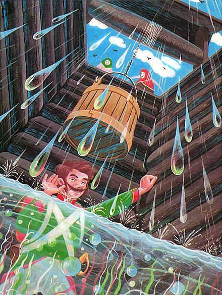 Солдат Орешек в колодце с водой