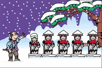 Соломенная шляпа (сказка) старик возле статуй