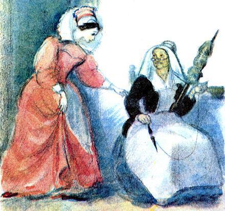 Сидела за прялкой какая-то старушка и преспокойно пряла пряжу