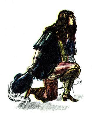 Он тихо приблизился и опустился перед ней на колени