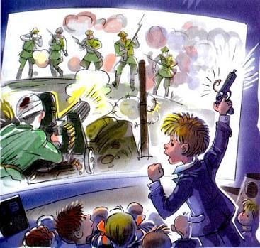 в кино мальчик Дениска открывает огонь из пистолета