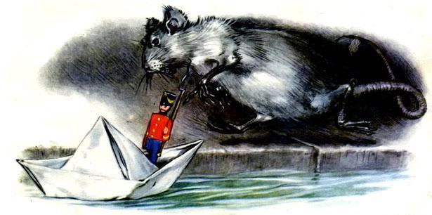  из-под моста выскочила большая водяная крыса