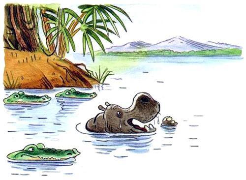 Тараканище (стих Корнея Чуковского) Тараканище гиппопотам бегемот крокодилы в воде