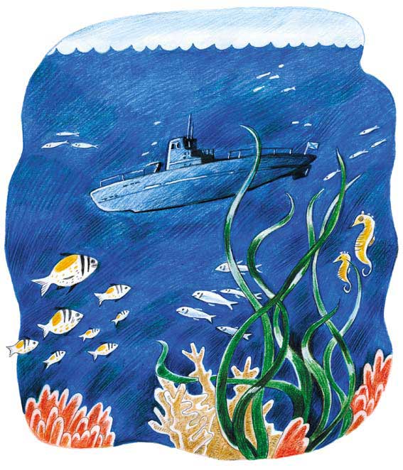 Технические сказки подводная лодка под водой