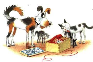 кошка собака и телефон