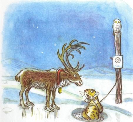 Телефон (иллюстрации: Сутеев В.) Телефон олень и тюлень север полюс