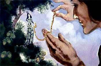 Три апельсина (сказка) Королевский сын снял с шеи золотую цепочку и подарил ее фее