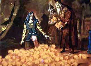 Три апельсина (сказка) навалили перед королевичем целую гору золотистых плодов