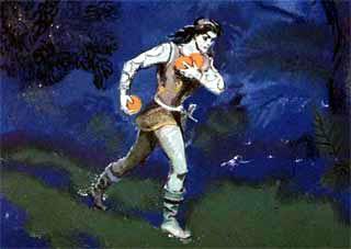 Три апельсина (сказка) Королевский сын сорвал апельсины, спрятал их под плащ и пошел обратно