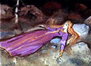 Три апельсина (сказка) девушка, упала на траву и умерла