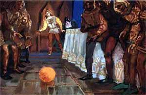 апельсин покатился по столу