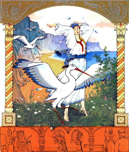 девушка и аист