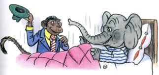 Сказка: Трудное задание (иллюстрации: Сутеев В.) слон в постели и обезьяна