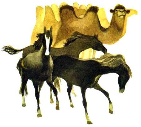 лошади и верблюды