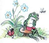 Упрямый лягушонок (иллюстрации: Сутеев В.) лягушонок, лягушка, задумался