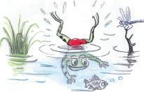 Упрямый лягушонок (иллюстрации: Сутеев В.) лягушонок, лягушка, лягушки, болото, озеро