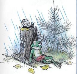 Упрямый лягушонок (иллюстрации: Сутеев В.) лягушонок, лягушка, пень, пенек.
