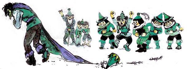 Урфин Джюс и его деревянные солдаты (сказка-повесть) Урфин Джюс пошел куда глаза глядят под свист и улюлюканье горожан и фермеров, в руках он держал деревянного клоуна Эота Линга