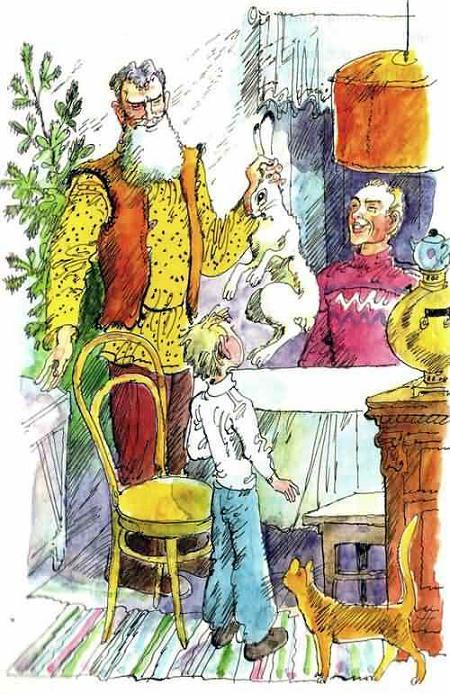 Весельчаки (рассказы Виктора Голявкина) дедушка держит зайца за уши