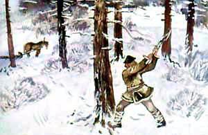 Веселый Матти (сказка) Тойво рубит дерево