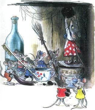 Стих: Веселый новый год (иллюстрации: Сутеев В.) мышь и мышата в норе