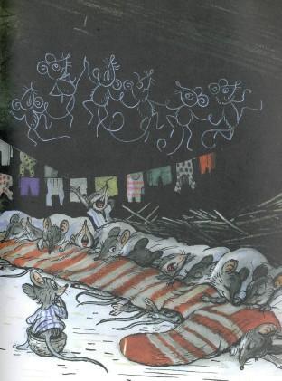 Стих: Веселый новый год (иллюстрации: Сутеев В.) мышата спят в норе