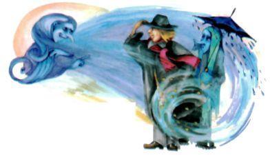 человек ветер и дождь