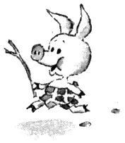 Пятачок бежит по снегу