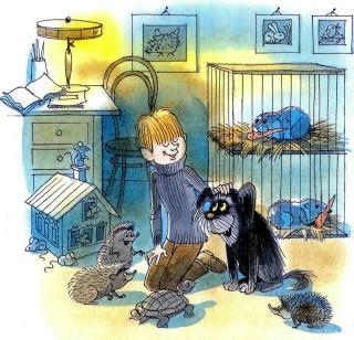 повесть: Витя Малеев в школе и дома домашние животные ежи черепаха собака