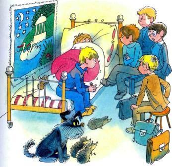 повесть: Витя Малеев в школе и дома Шишкин заболел ребята у его кровати